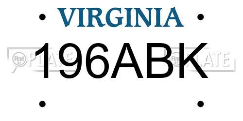 196ABK Virginia License Plate