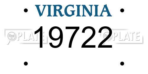 19722 Virginia License Plate