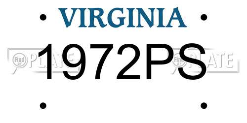 1972PS Virginia License Plate