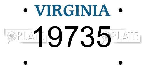 19735 Virginia License Plate