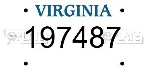 197487 Virginia License Plate