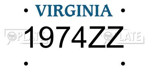 1974ZZ Virginia License Plate