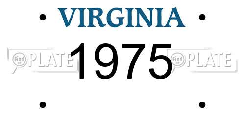 1975 Virginia License Plate