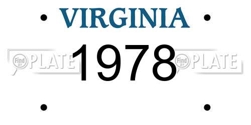 1978 Virginia License Plate