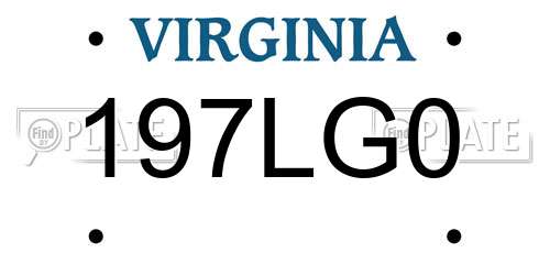 197LG0 Virginia License Plate