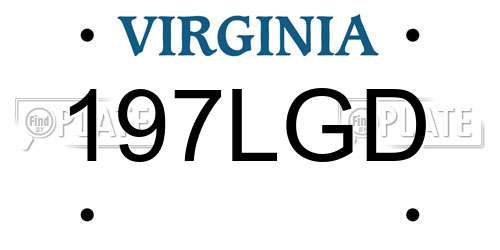 197LGD Virginia License Plate
