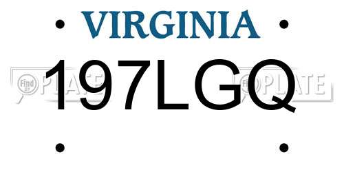 197LGQ Virginia License Plate