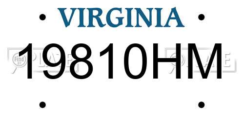 19810HM Virginia License Plate