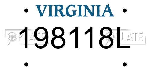 198118L Virginia License Plate