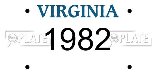 1982 Virginia License Plate