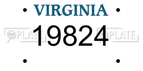 19824 Virginia License Plate