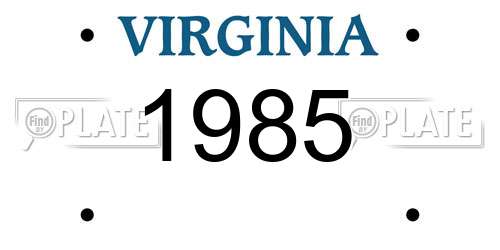 1985 Virginia License Plate