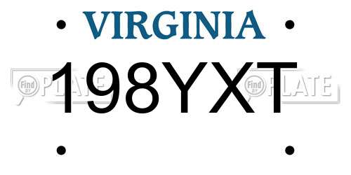 198YXT Virginia License Plate