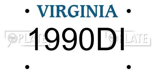 1990DI Virginia License Plate