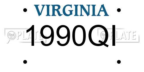 1990QI Virginia License Plate