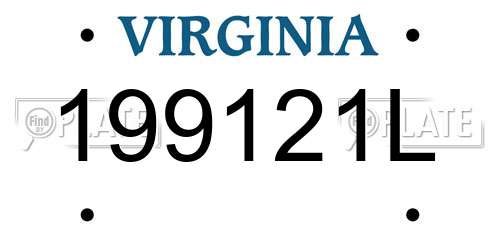 199121L Virginia License Plate