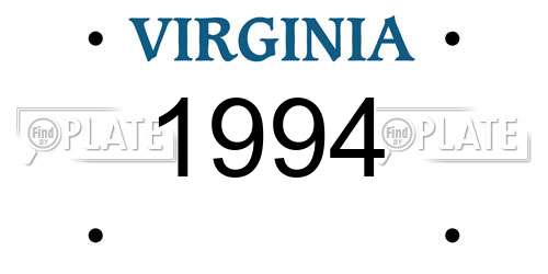 1994 Virginia License Plate