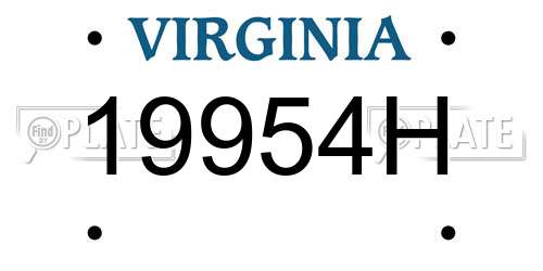 19954H Virginia License Plate
