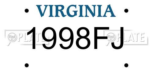 1998FJ Virginia License Plate