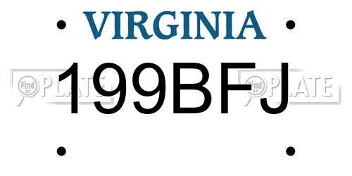 199BFJ Virginia License Plate