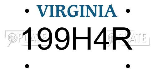 199H4R Virginia License Plate