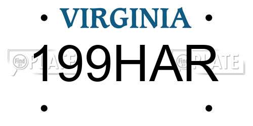199HAR Virginia License Plate