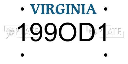 199OD1 Virginia License Plate