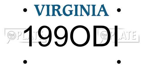 199ODI Virginia License Plate