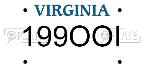199OOI Virginia License Plate