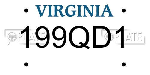 199QD1 Virginia License Plate