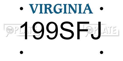 199SFJ Virginia License Plate