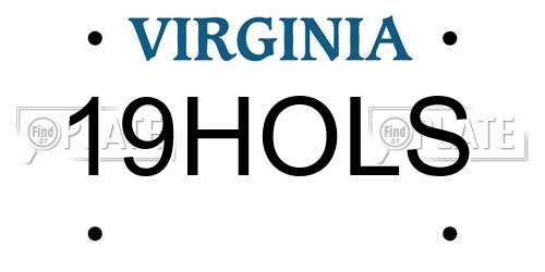 19HOLS Virginia License Plate