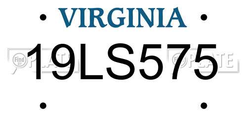 19LS575 Virginia License Plate