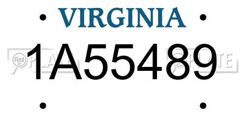 1A55489 Virginia License Plate