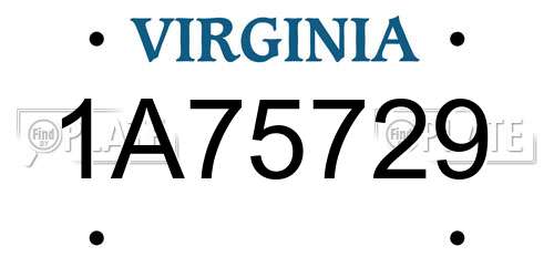 1A75729 Virginia License Plate