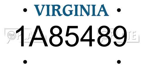 1A85489 Virginia License Plate