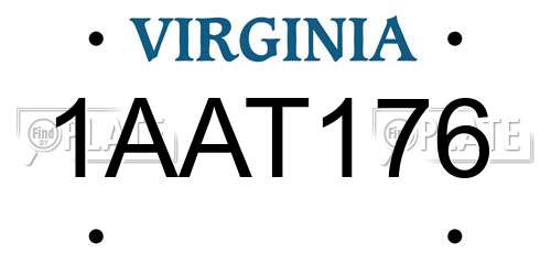 1AAT176 Virginia License Plate