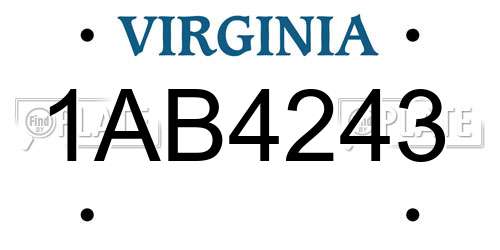 1AB4243 Virginia License Plate