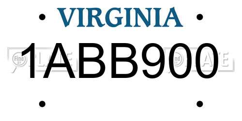 1ABB900 Virginia License Plate