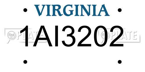 1AI3202 Virginia License Plate