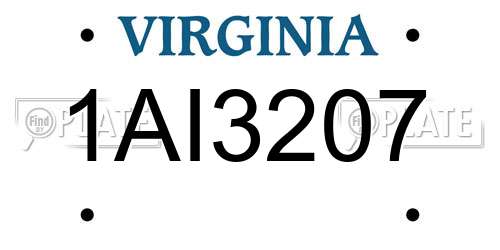 1AI3207 Virginia License Plate