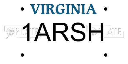1ARSH Virginia License Plate