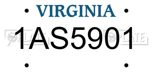 1AS5901 Virginia License Plate
