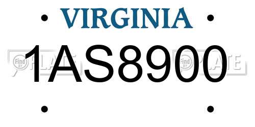 1AS8900 Virginia License Plate