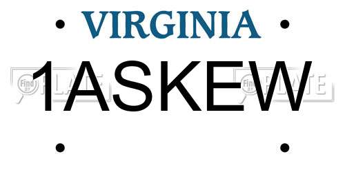 1ASKEW Virginia License Plate