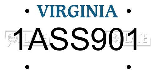 1ASS901 Virginia License Plate