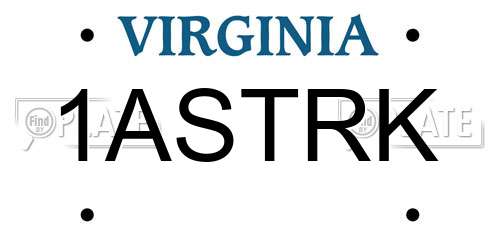 1ASTRK Virginia License Plate