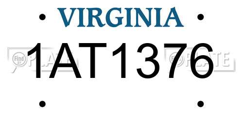 1AT1376 Virginia License Plate