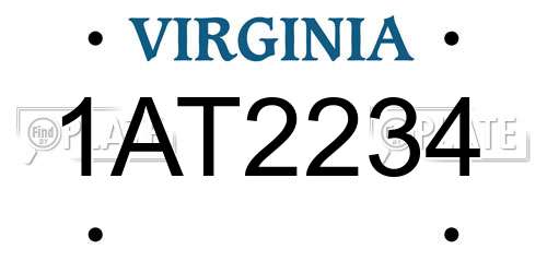 1AT2234 Virginia License Plate