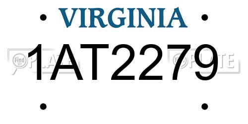 1AT2279 Virginia License Plate